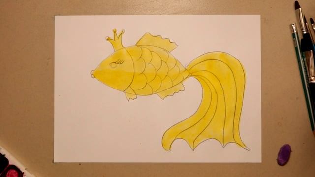 Рисунок ЗОЛОТАЯ РЫБКА ? Как нарисовать золотую рыбку? Урок рисования