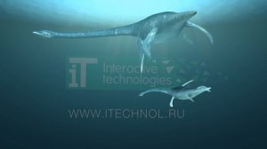 Эласмозавр защищает детеныша (Гигантские морские рептилии 3)