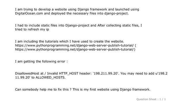 Django : Invalid http_host header смотреть онлайн