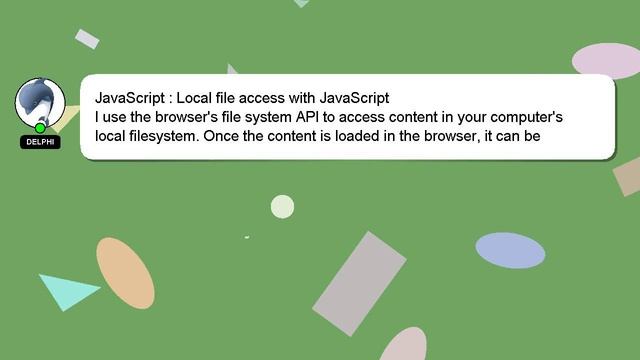 JavaScript : Local file access with JavaScript