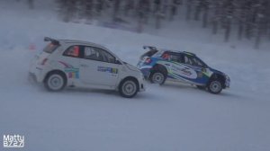 Fiat 500 Abarth 4x4 Proto racing on SNOW! - Turbo Sounds and Action at Livigno Ice Track!