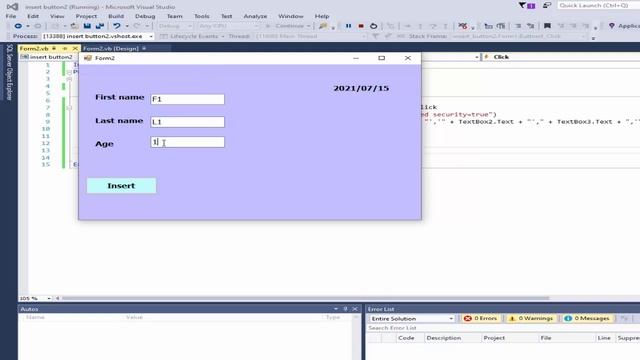 Tutorial in VB.net: All ways insert button code  in VB.net using sql database
