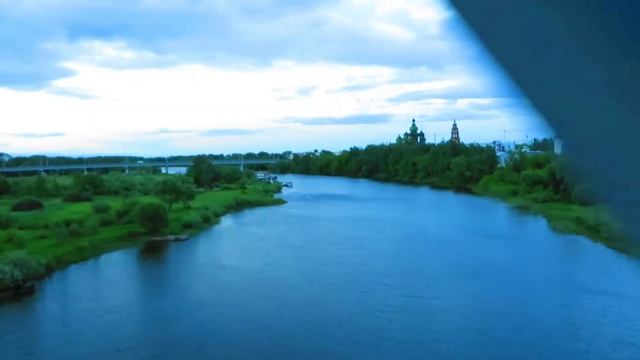 Вид из окна поезда - река Которосль (г. Ярославль)
