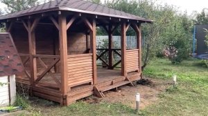 Четырехскатная беседка 4*3 м. со столбами 150*150 мм.