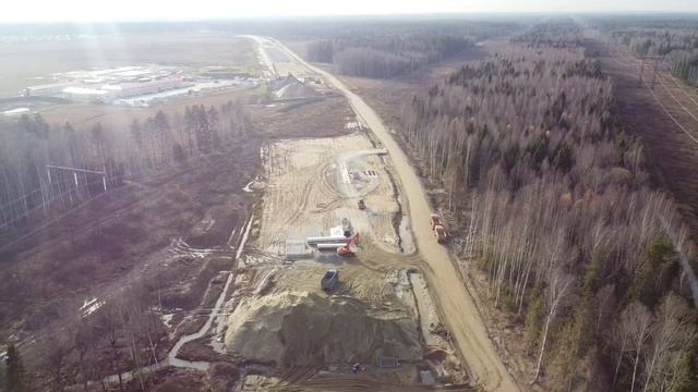 Строительство М12 в Петушинском районе / Полёт на квадрокоптере. Съёмка 26 октября 2021 г. смотреть онлайн