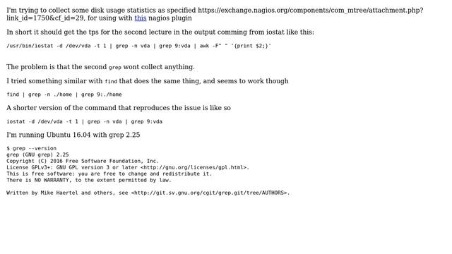 Ubuntu: Why isn't grep working with iostat? смотреть онлайн