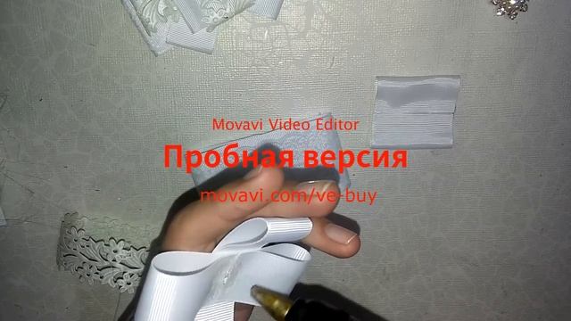 DIY Школьный бантик - заколка своими руками из репсовой ленты.