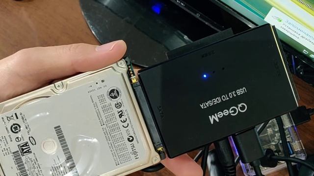 Адаптер IDE SATA to USB 3.0 тест. Первое включение. смотреть онлайн