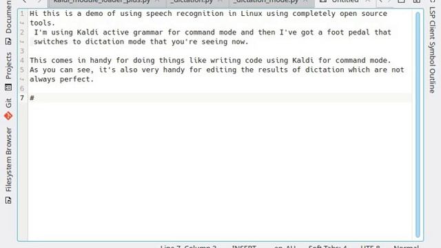 Natural language + voice coding demo (KaldiAG + Whisper dictation) смотреть онлайн