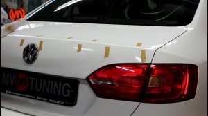 Тюнинг VW Jetta VI. Lip spoiler by MVTUNING (installation guide).