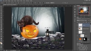 Pumpkin Cat Halloween Photoshop Manipulation