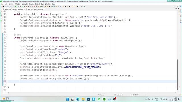 11 - RESTFUL WEBSERVICES – API UNIT TEST CASES - BEGINNER - HANDS ON смотреть онлайн