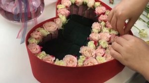 Как собрать букет своими руками: цветы в коробке. Цветы маме. DIY