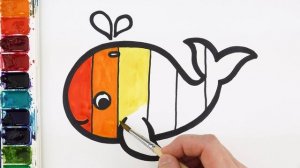 Рисуем и раскашиваем радужного кита! \\ Рисование для девочек! Давайте рисовать  вместе!