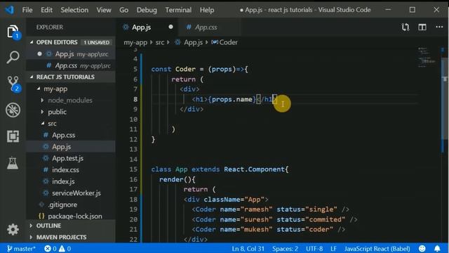 #1 - React js basics | jsx | props | state | component | React js tutorials in hindi