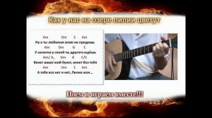 Текст песни и аккорды. Как у нас на озере лилии цветут. Исполнено под гитару.