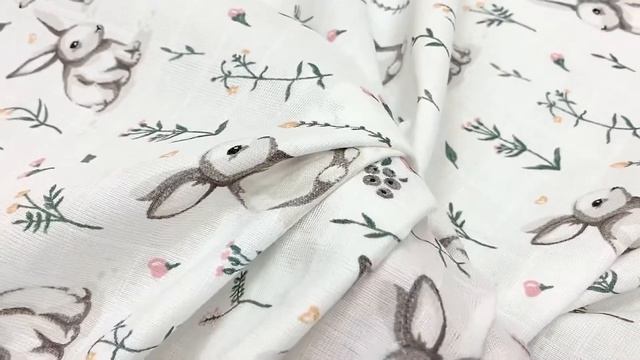 Муслин двухслойный "Зайчики", ш.1.36м, хлопок-100%, 100гр/м.кв АРТИКУЛ 17116 смотреть онлайн