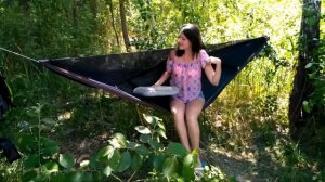 Гамак Stalker туристический асимметричный с москитной сеткой.