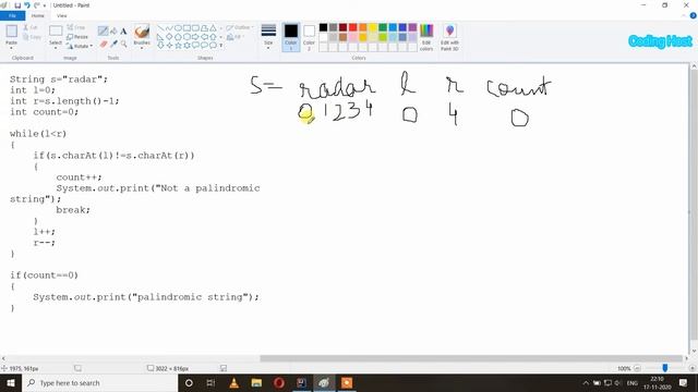 Palindromic string | Palindromic string in java | String palindrome program in java