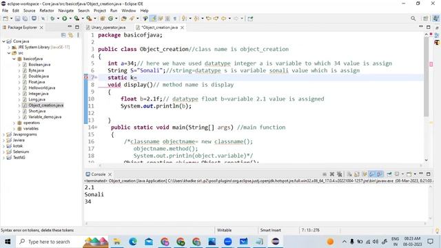 Object & Static Keyword in Java | HSK IT EDUCATION