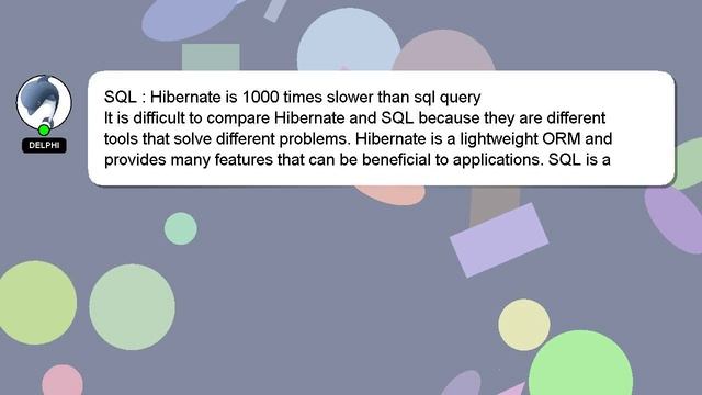 SQL : Hibernate is 1000 times slower than sql query смотреть онлайн