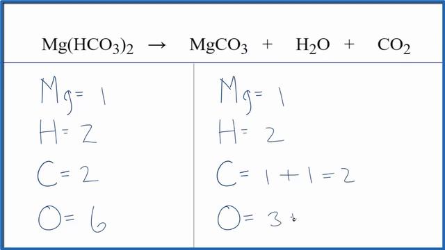 How to Balance Mg(HCO3)2 = MgCO3 + H2O + CO2 смотреть онлайн