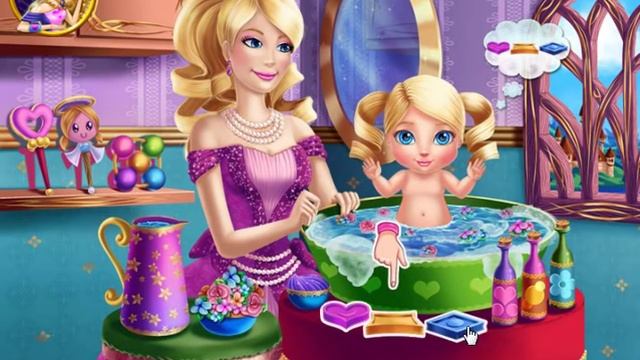 Barbie Princess Baby Wash (Барби купает малышку) - прохождение игры смотреть онлайн