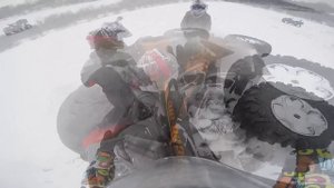Выезд X_TERRA_ATV, дрифт на квадриках, квадроцикл перевернулся, борьба со снегом