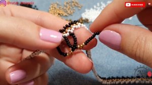 Beaded Necklace/Beaded corner/Колье из бисера/Колье уголок из бисера/