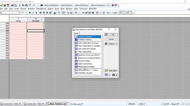 How to run a Chi-square test in STATISTICA смотреть онлайн