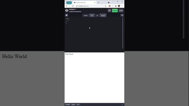 Как писать код онлайн на сайте CodePen, Пишем код на CodePen на HTML, CSS, JS #Shorts