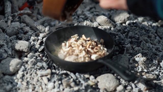 COOKING IN THE FOREST/ МЯСО НА СКОВОРОДЕ смотреть онлайн