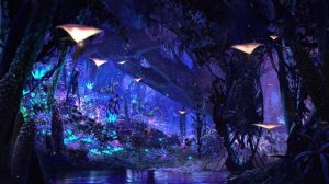 Avatar Ambience - Pandora at Night (Bioluminescence, Forest Sounds and Occasional Rain)