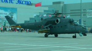 Mil Mi-35M / Ми-35М запуск и взлёт, HeliRussia 2013
