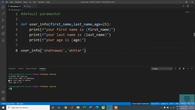 39- Default Parameter in python смотреть онлайн
