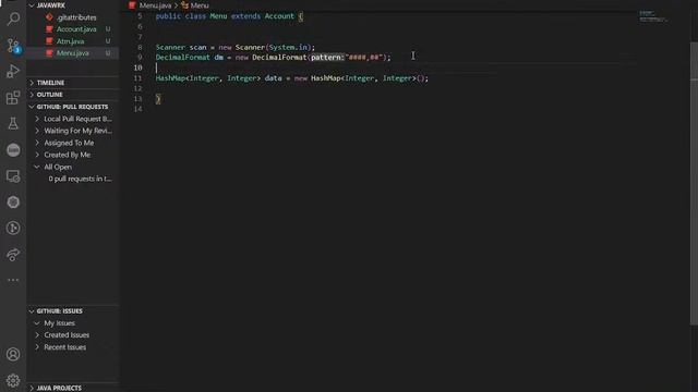 java console atm program | object oriented programming practice