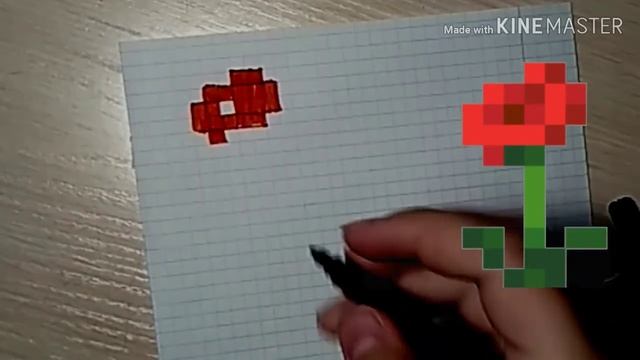 КАК НАРИСОВАТЬ МАК ИЗ МАЙНКРАФТА ПО КЛЕТОЧКАМ смотреть онлайн