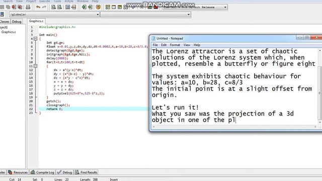 Lorenz Attractor in C