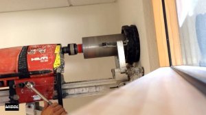 Hilti DD350 CORE DRILLING IN REINFORCED CONCRETE WITH WATER VACUUM CLEANER full Video