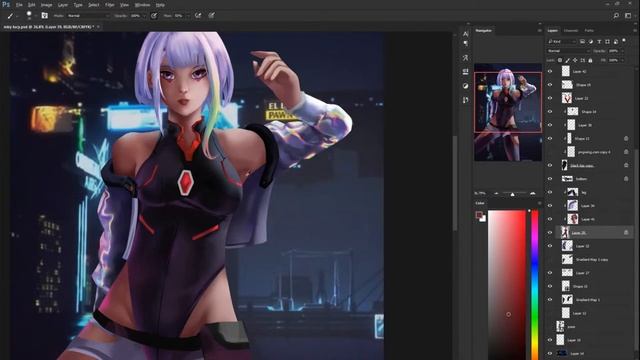 Photoshop Time-Lapse - Lucy | Cyberpunk Edgerunners | Ryonko смотреть онлайн
