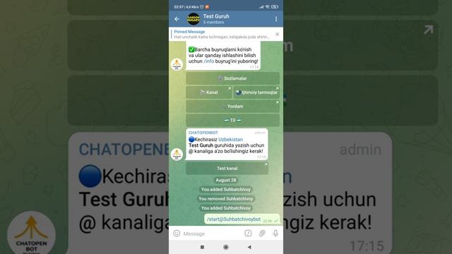 TELEGRAM GURUHDAN REKLAMACHI BOTLARNI O'CHIRISH смотреть онлайн