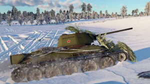 Играю на танке Т-34-57 (1943) в War Thunder.