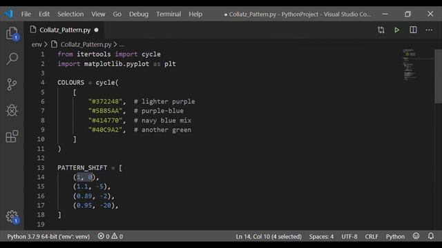 Interesting pattern using "Collatz conjecture - 3n + 1" in Python