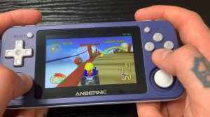 Pac-Man World Rally Gameplay Demo On Anbernic RG351P Handheld Video Game Console  - RetroPie Guy