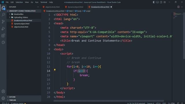 break and continue statement in JavaScript