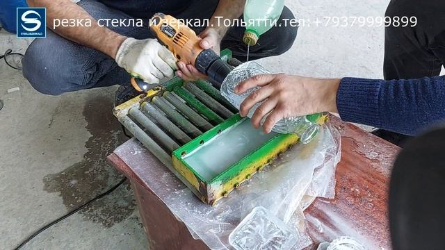 Люстра из рифленых бутылок. Резка стекла. г.Тольятти