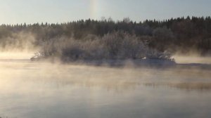 Морозный солнечный ДЕНЬ У РЕКИ с РАССЛАБЛЯЮЩЕЙ МУЗЫКОЙ