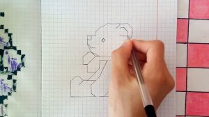 Как нарисовать МИШКУ по клеточкам / Рисуем по клеточкам