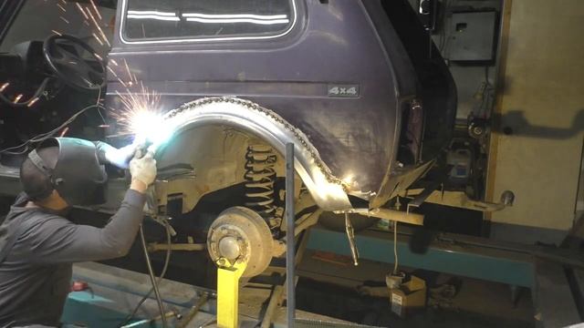 Сварка задней арки Нива полный кузовной ремонт ч.9 смотреть онлайн