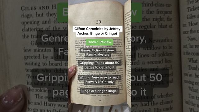 The book that got me back into reading again // Clifton Chronicles by Jeffrey Archer #books#booktub